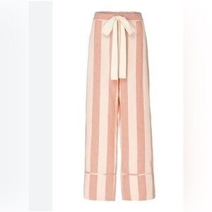 Lee Mathews Pink and Cream Striped Trousers